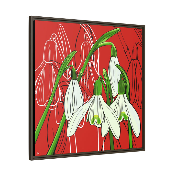 Snowdrop: January Birth Month Flower — Framed Canvas Print Wall Art
