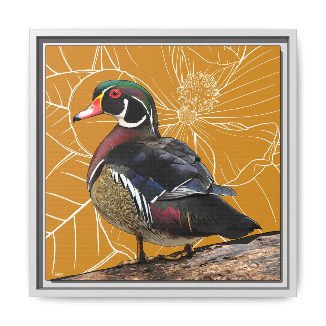 Wood Duck: Mississippi State Bird — Framed Canvas Print Wall Art