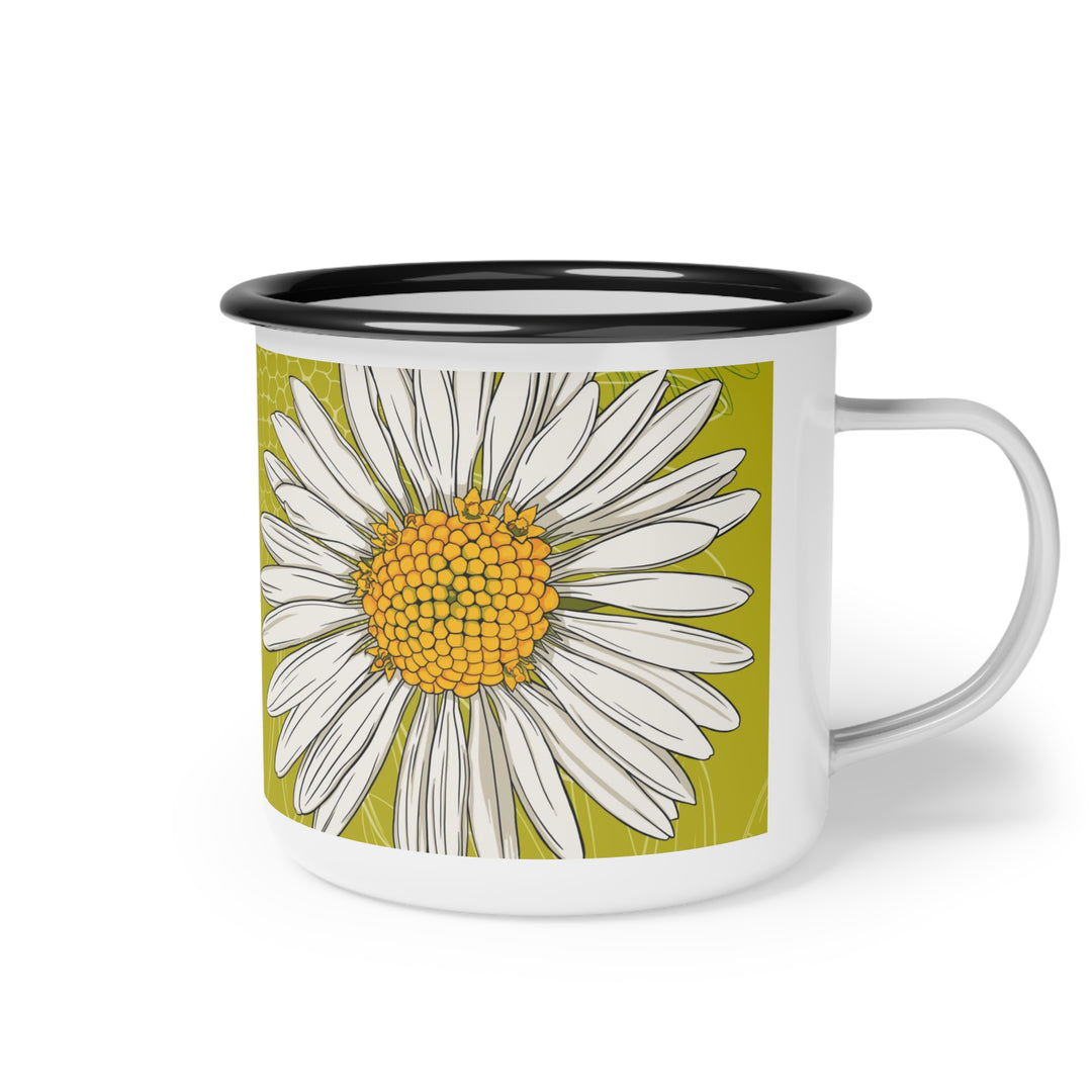 Daisy Enamel Camp Cup — April Birth Month Flower