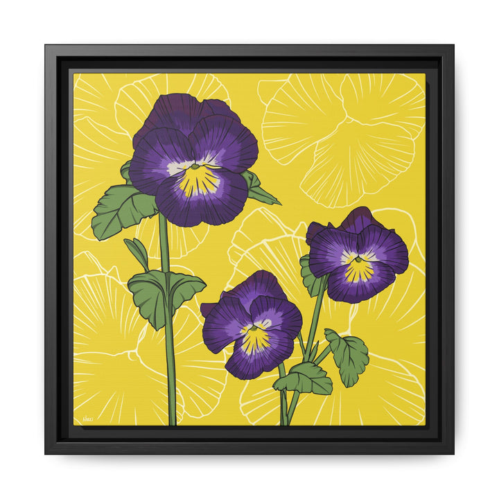 Violet: February Birth Month Flower — Framed Canvas Print Wall Art