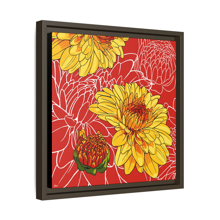 Chrysanthemum: November Birth Month Flower — Framed Canvas Print Wall Art