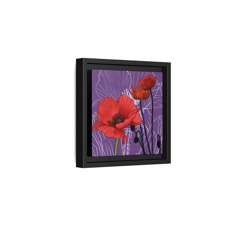 Poppy: August Birth Month Flower — Framed Canvas Print Wall Art