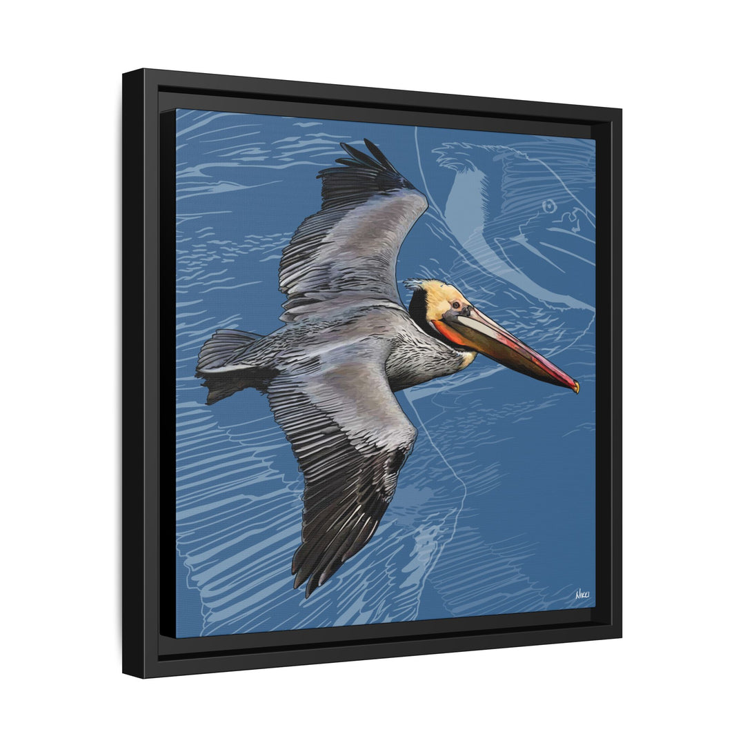 Brown Pelican: Louisiana State Bird  —  Framed Canvas Print