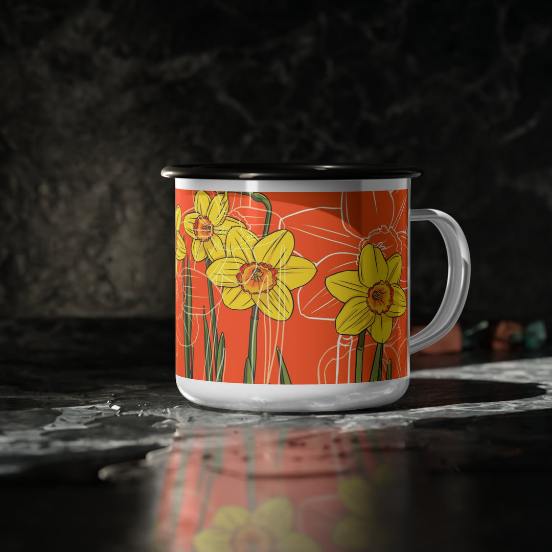 Daffodil Enamel Camp Mug — March Birth Month Flower