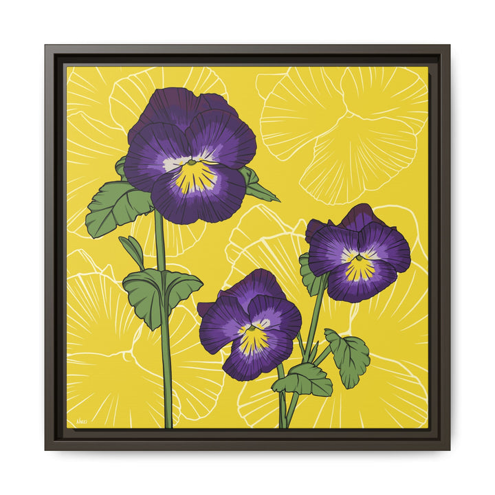 Violet: February Birth Month Flower — Framed Canvas Print Wall Art