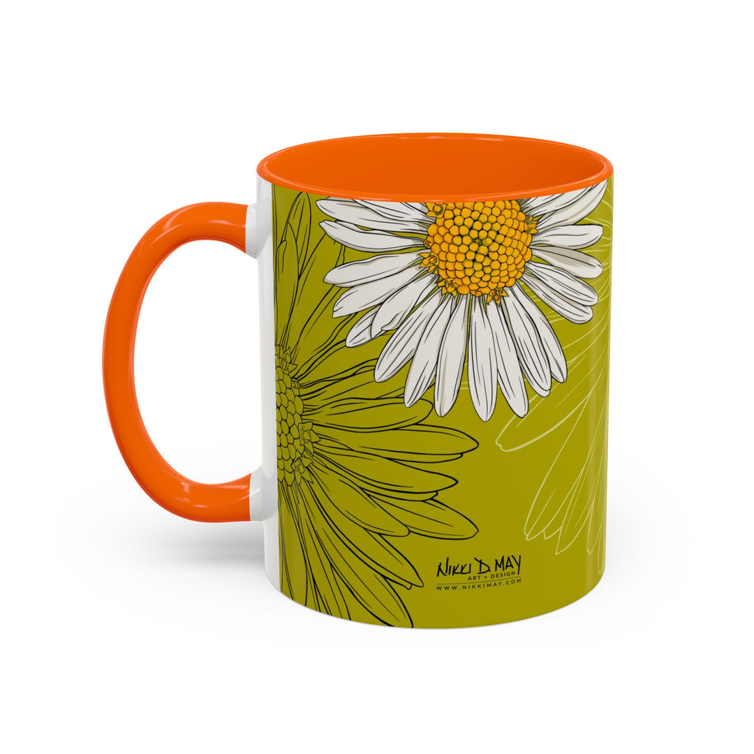 Daisy Ceramic Coffee Mug — April Birth Month Flower