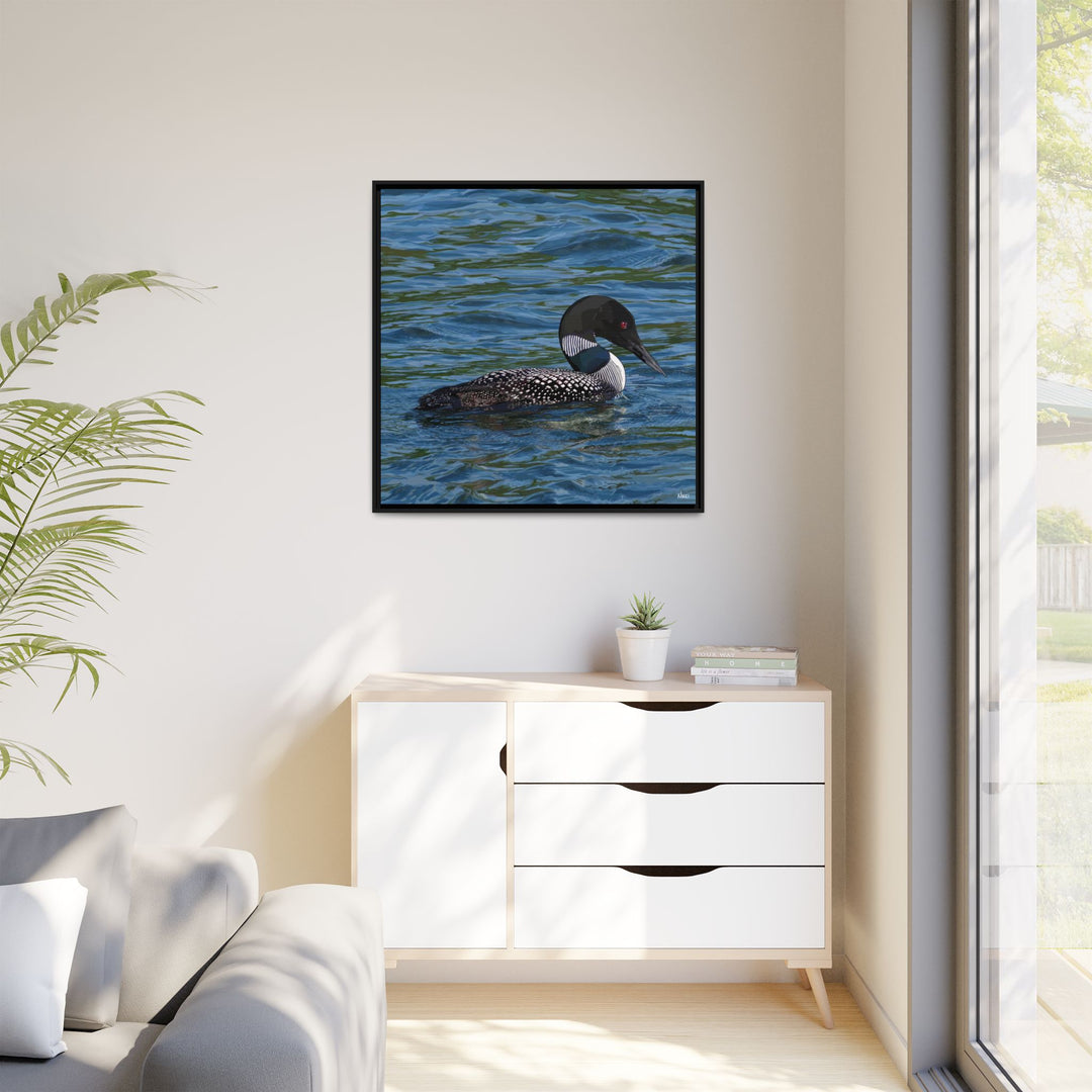 Common Loon: Minnesota State Bird — Framed Canvas Print Wall Art