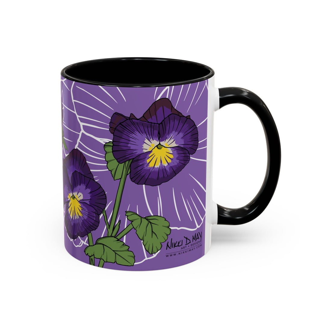 Violet Ceramic Coffee Mug — February Birth Month Flower