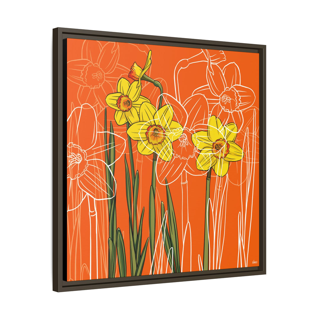 Daffodil: March Birth Month Flower — Framed Canvas Print Wall Art
