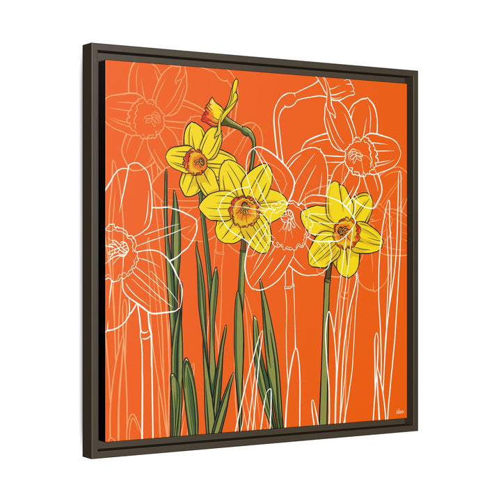 Daffodil: March Birth Month Flower — Framed Canvas Print Wall Art