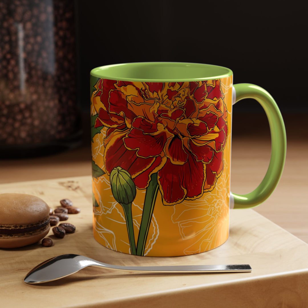Marigold Ceramic Coffee Mug — October Birth Month Flower