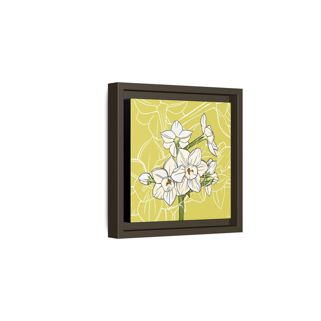 Paperwhite: December Birth Month Flower — Framed Canvas Print Wall Art