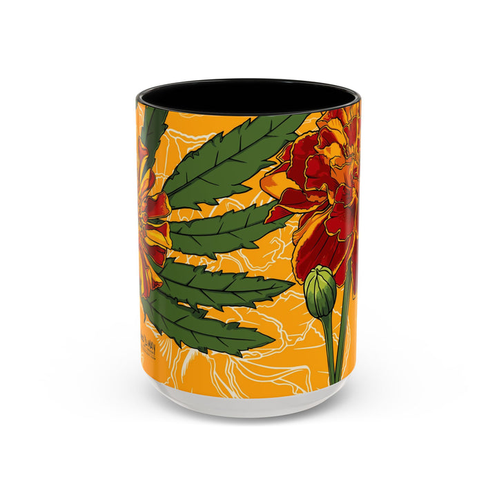 Marigold Ceramic Coffee Mug — October Birth Month Flower