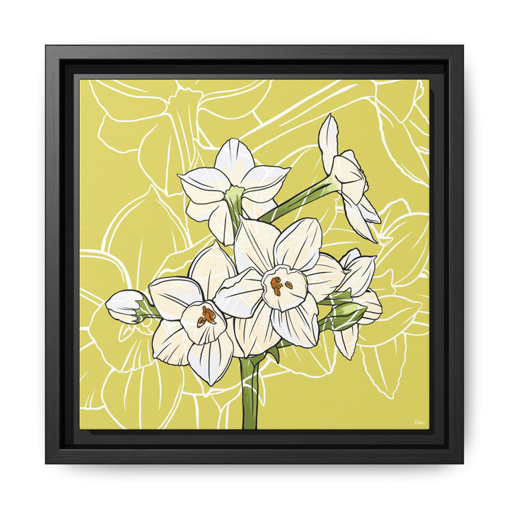 Paperwhite: December Birth Month Flower — Framed Canvas Print Wall Art
