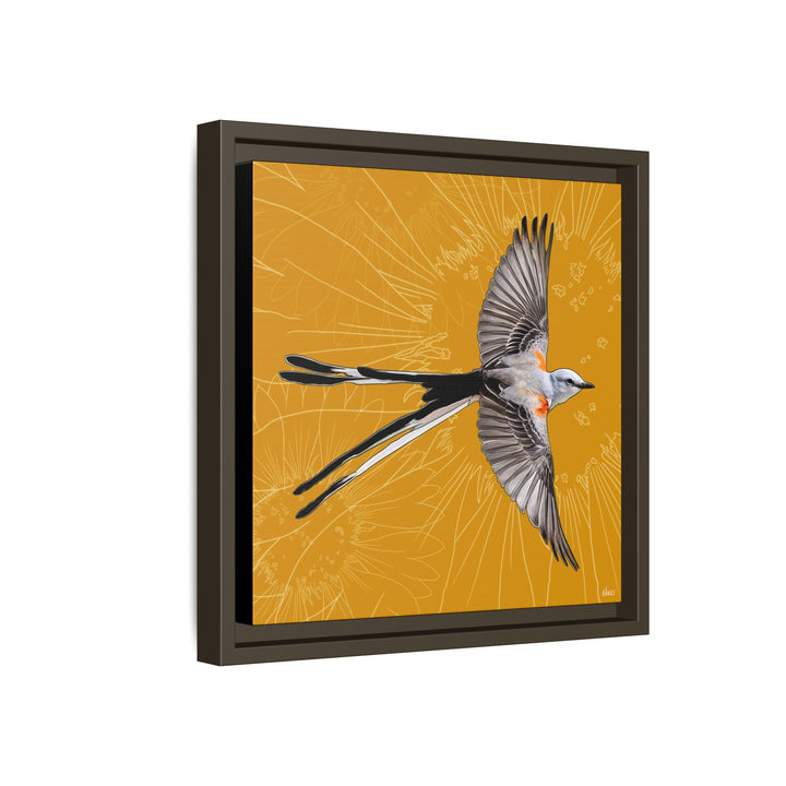 Scissor Tailed Flycatcher: Oklahoma State Bird — Framed Canvas Print Wall Art