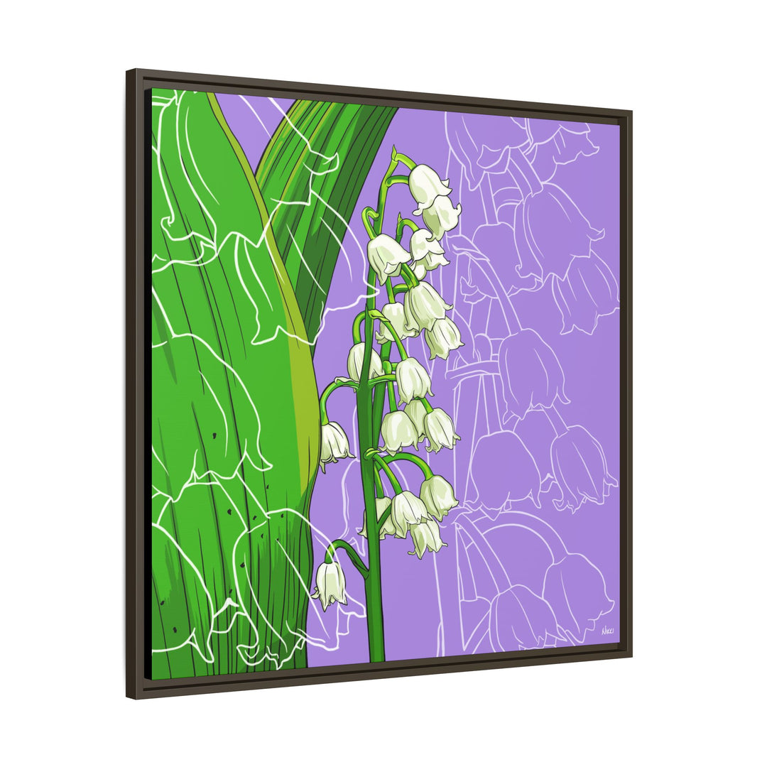 Lily of the Valley: May Birth Month Flower — Framed Canvas Print Wall Art