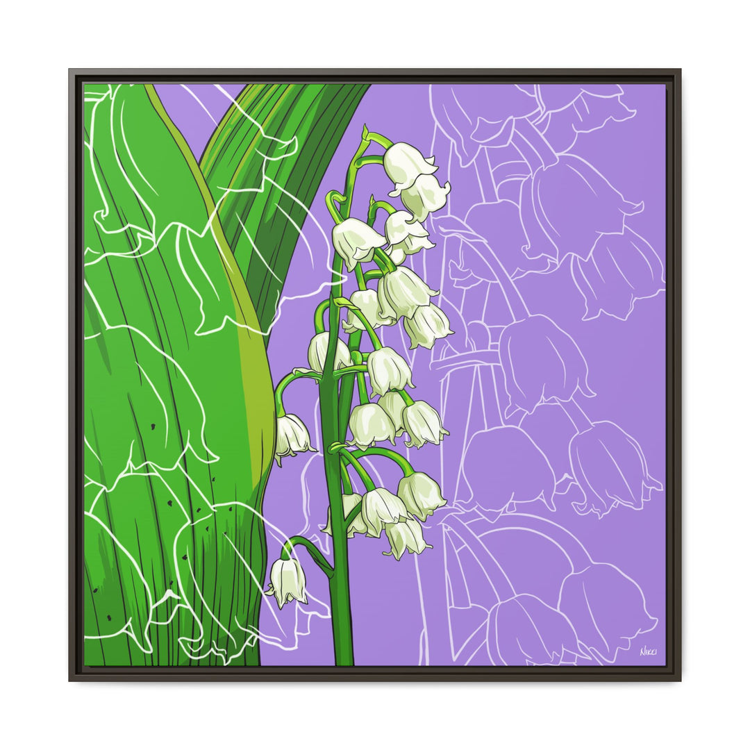 Lily of the Valley: May Birth Month Flower — Framed Canvas Print Wall Art