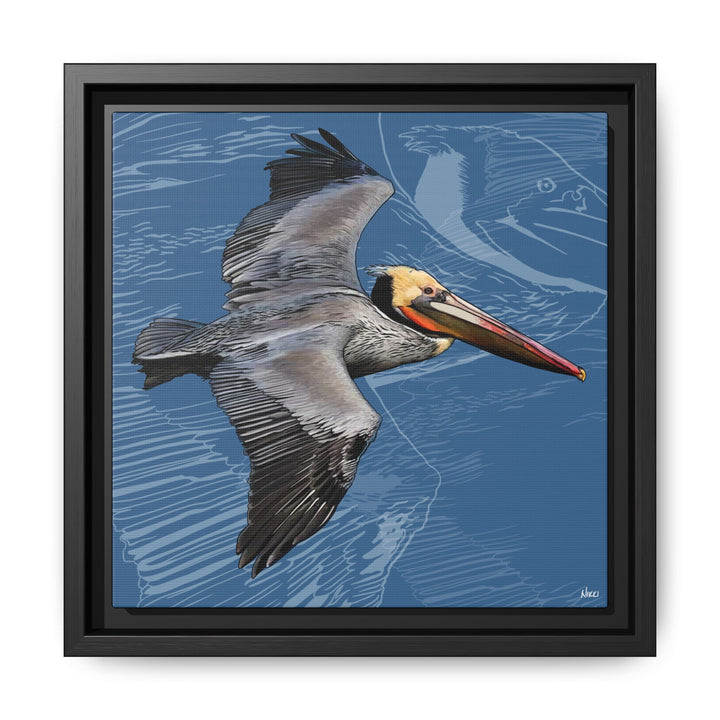 Brown Pelican: Louisiana State Bird  —  Framed Canvas Print