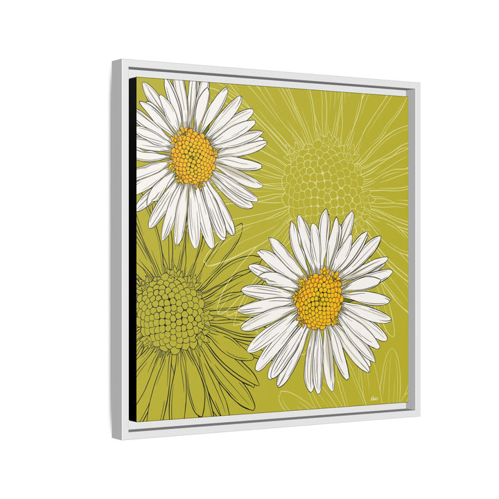 Daisy: April Birth Month Flower — Framed Canvas Print Wall Art