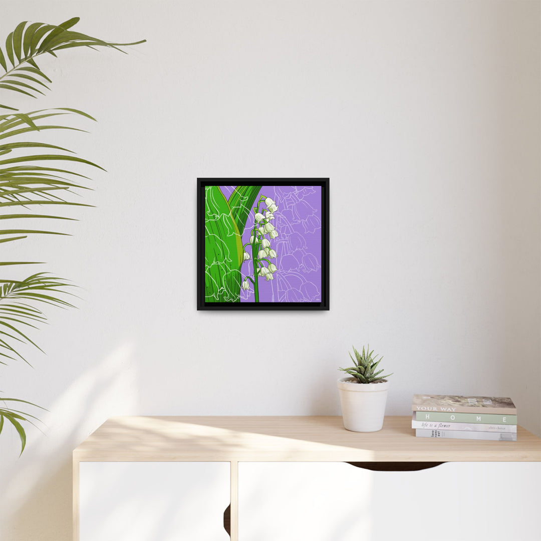 Lily of the Valley: May Birth Month Flower — Framed Canvas Print Wall Art