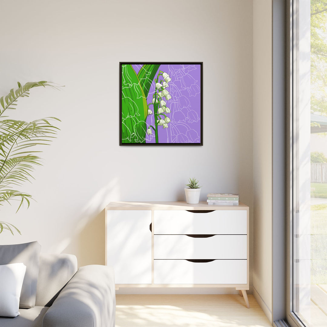 Lily of the Valley: May Birth Month Flower — Framed Canvas Print Wall Art