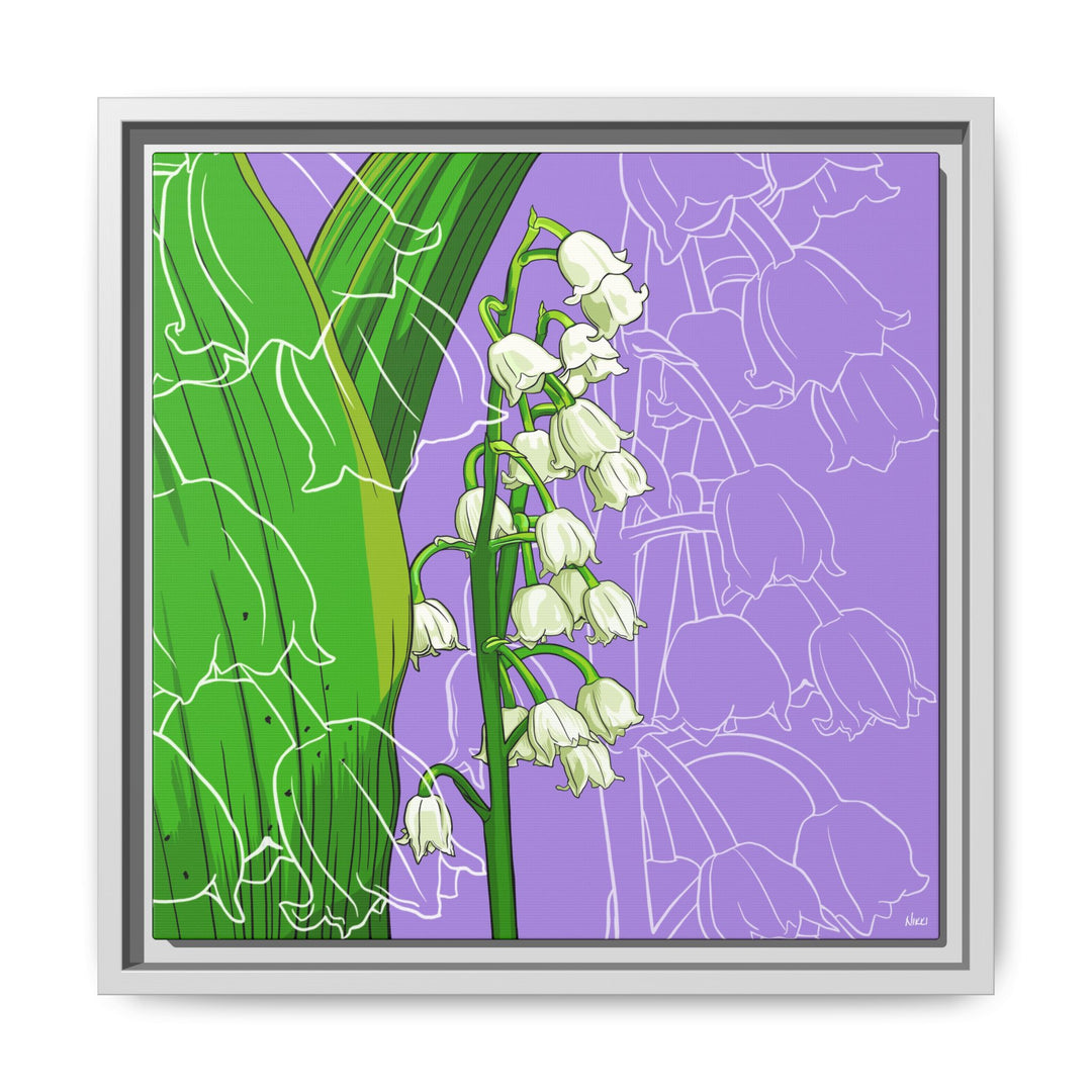 Lily of the Valley: May Birth Month Flower — Framed Canvas Print Wall Art