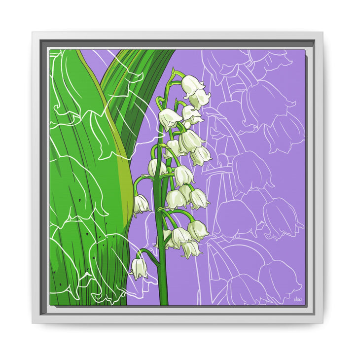 Lily of the Valley: May Birth Month Flower — Framed Canvas Print Wall Art