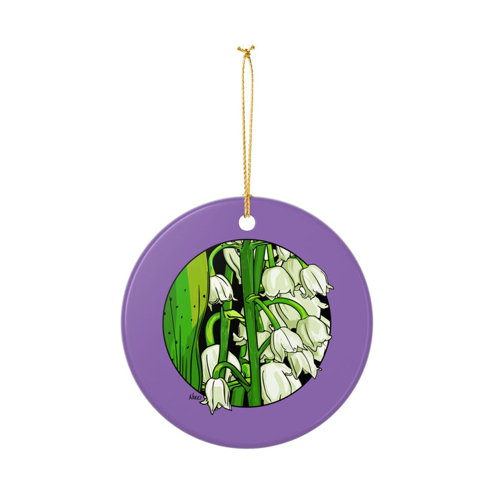 Lily of the Valley Ceramic Ornament — Double-Sided Floral Holiday Decoration