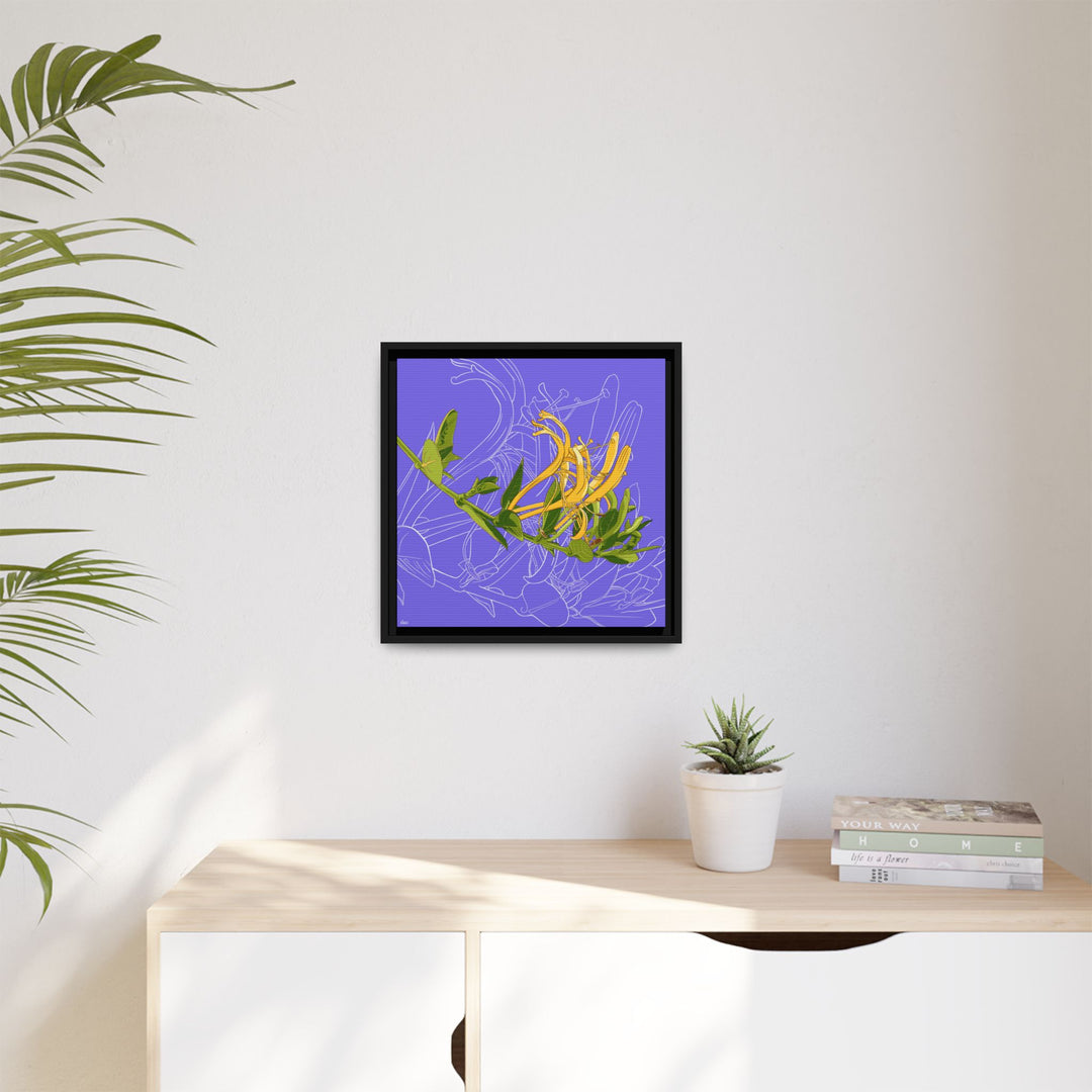 Honeysuckle: June Birth Month Flower — Framed Canvas Print Wall Art
