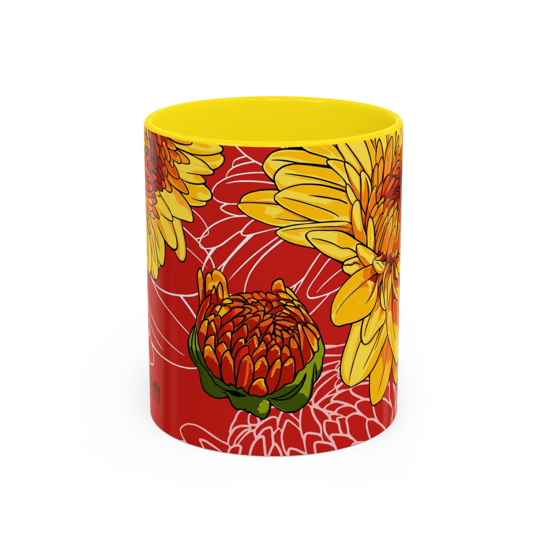 Chrysanthemum Ceramic Coffee Mug – November Birth Month Flower