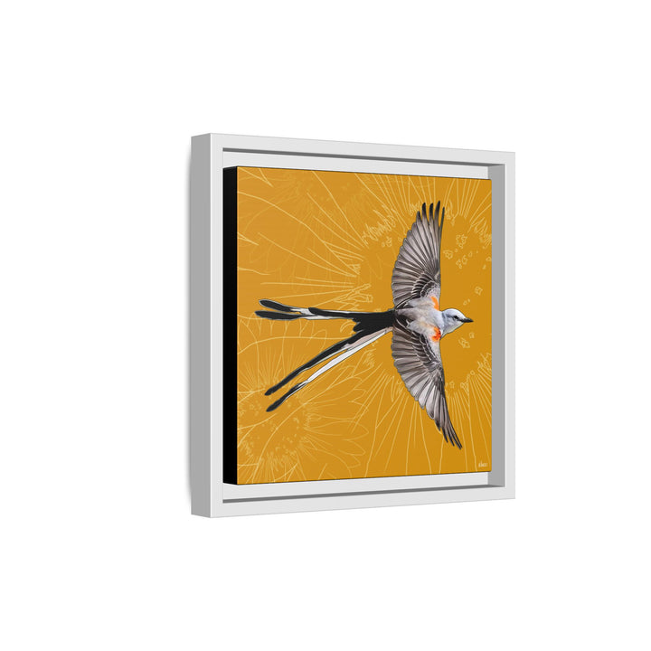 Scissor Tailed Flycatcher: Oklahoma State Bird — Framed Canvas Print Wall Art