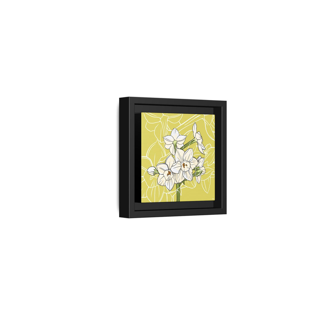 Paperwhite: December Birth Month Flower — Framed Canvas Print Wall Art