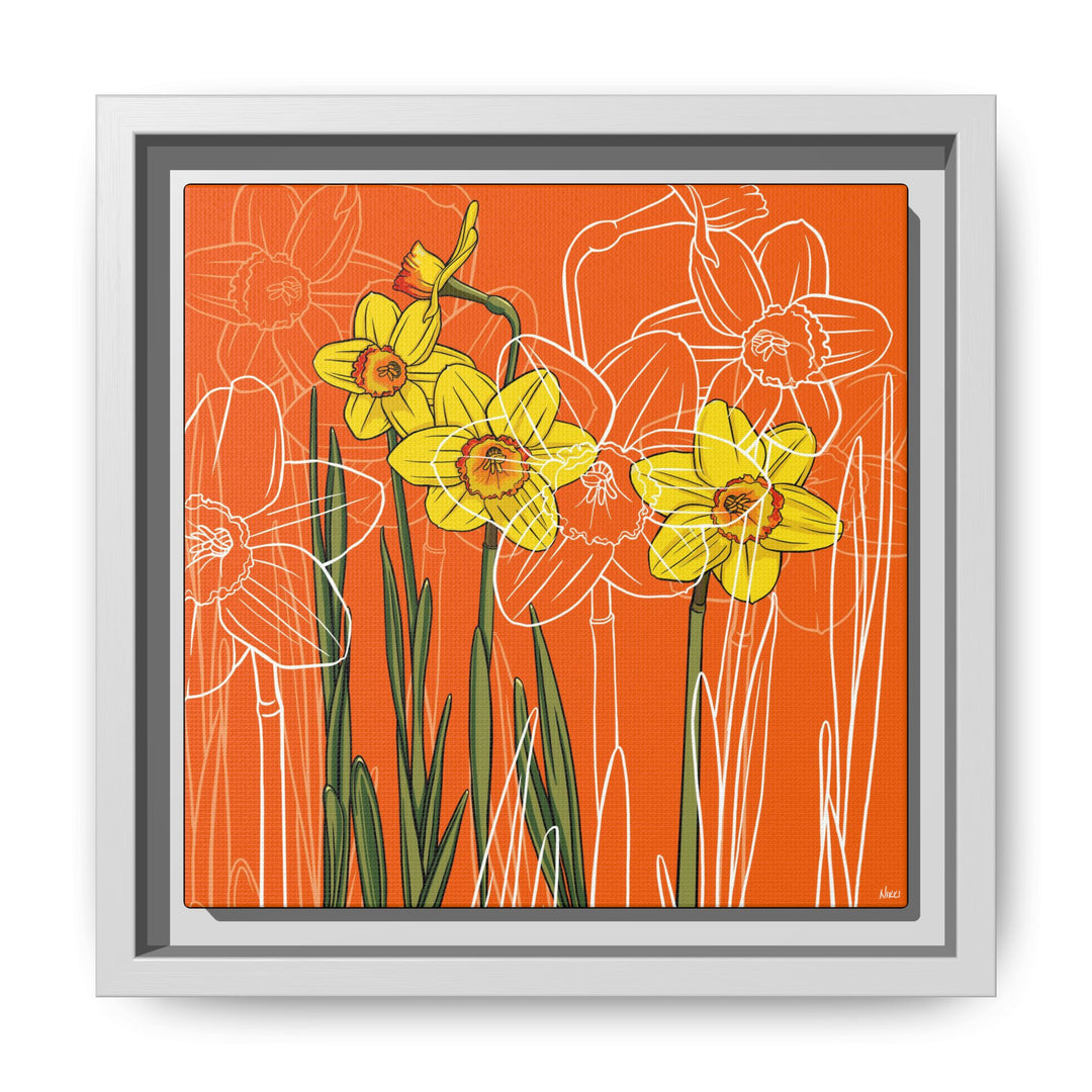 Daffodil: March Birth Month Flower — Framed Canvas Print Wall Art