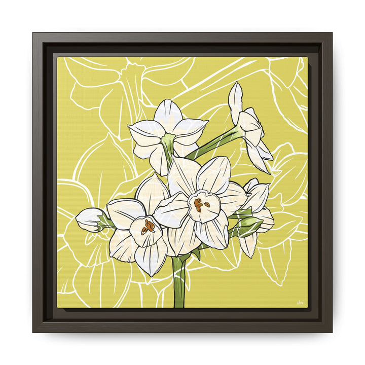 Paperwhite: December Birth Month Flower — Framed Canvas Print Wall Art