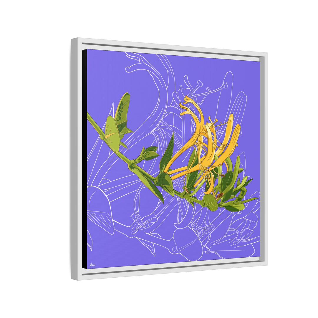 Honeysuckle: June Birth Month Flower — Framed Canvas Print Wall Art