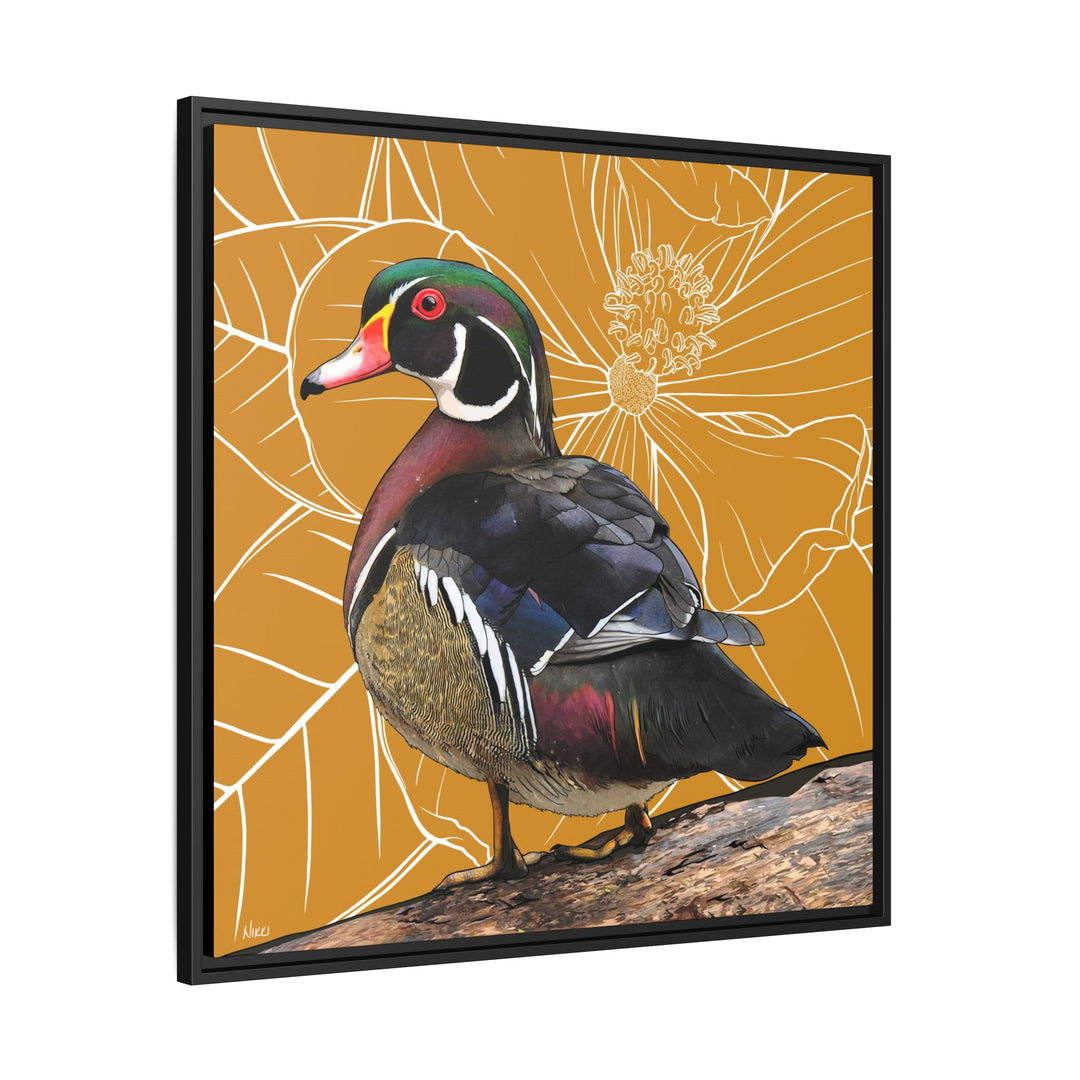 Wood Duck: Mississippi State Bird — Framed Canvas Print Wall Art