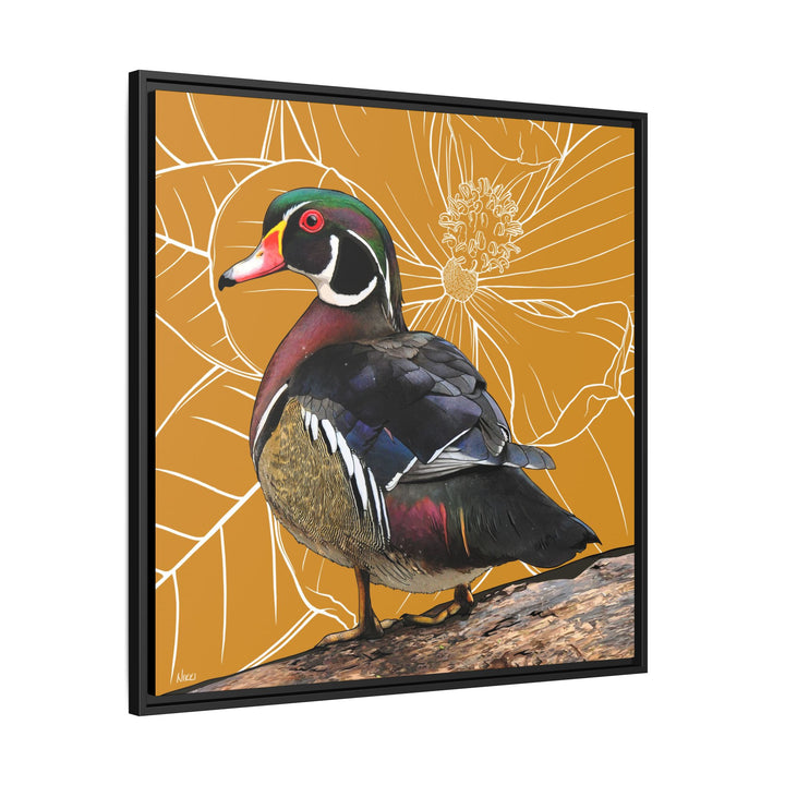 Wood Duck: Mississippi State Bird — Framed Canvas Print Wall Art