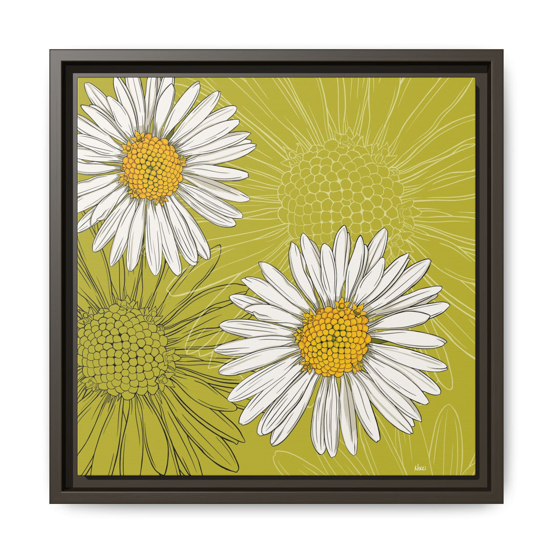 Daisy: April Birth Month Flower — Framed Canvas Print Wall Art