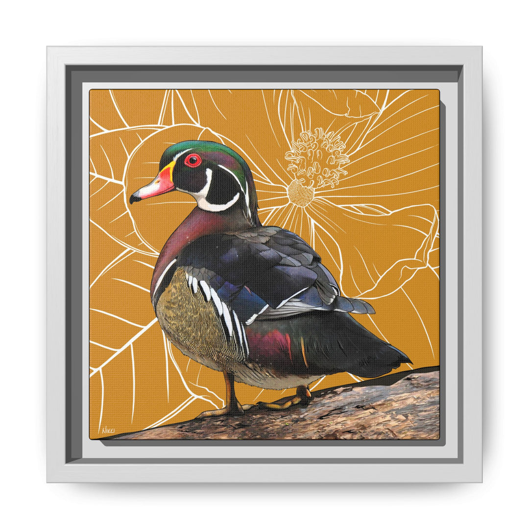 Wood Duck: Mississippi State Bird — Framed Canvas Print Wall Art