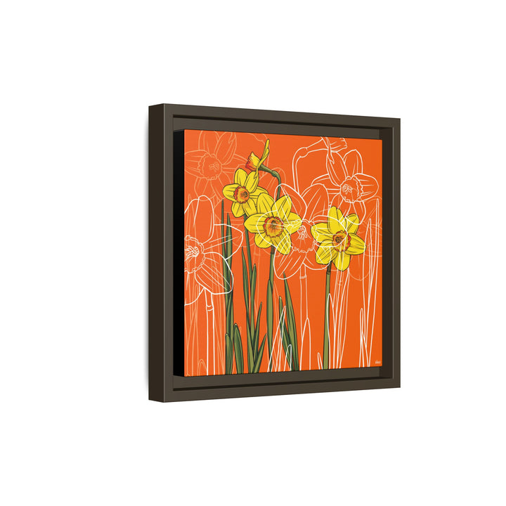 Daffodil: March Birth Month Flower — Framed Canvas Print Wall Art