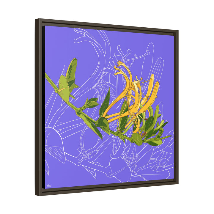Honeysuckle: June Birth Month Flower — Framed Canvas Print Wall Art