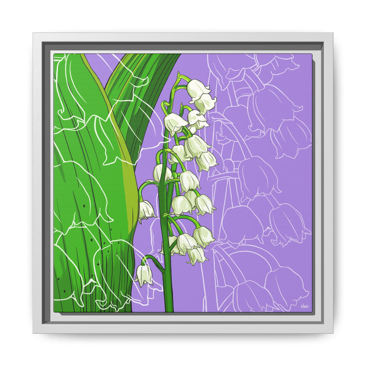 Lily of the Valley: May Birth Month Flower — Framed Canvas Print Wall Art