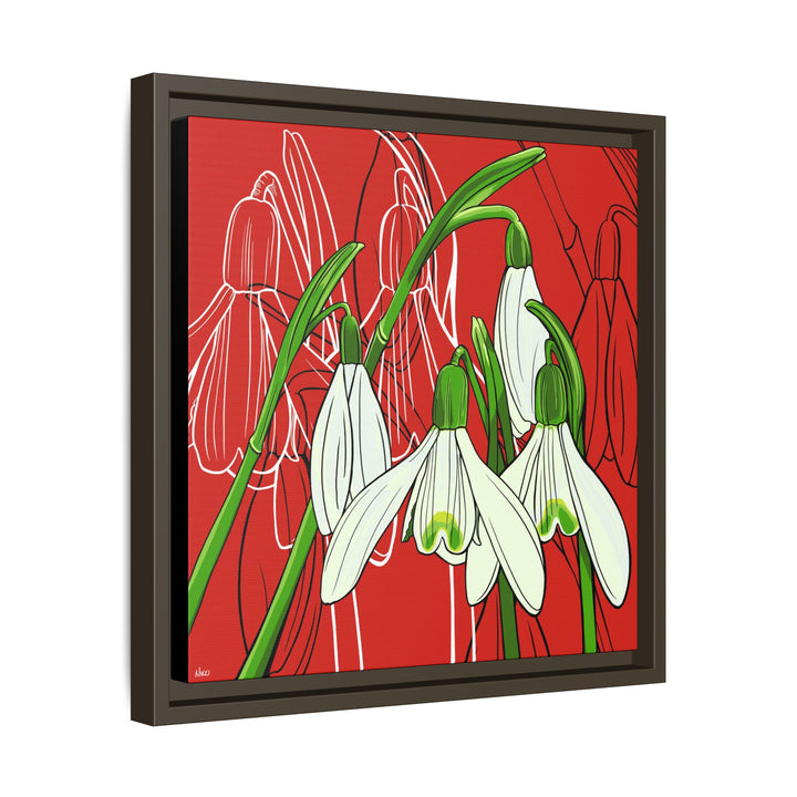 Snowdrop: January Birth Month Flower — Framed Canvas Print Wall Art