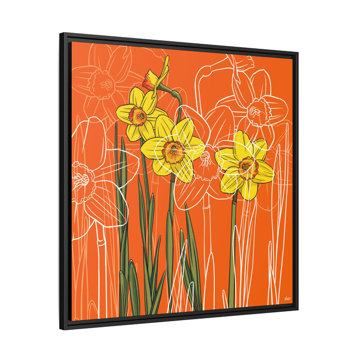 Daffodil: March Birth Month Flower — Framed Canvas Print Wall Art