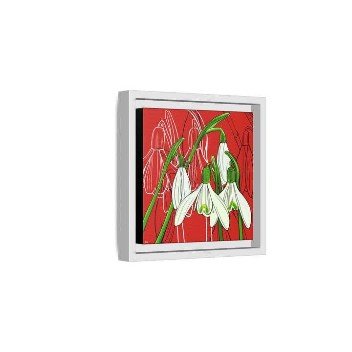 Snowdrop: January Birth Month Flower — Framed Canvas Print Wall Art