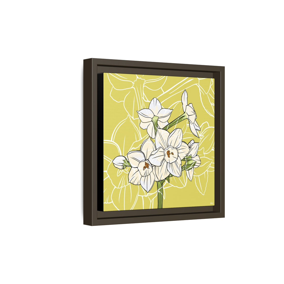 Paperwhite: December Birth Month Flower — Framed Canvas Print Wall Art