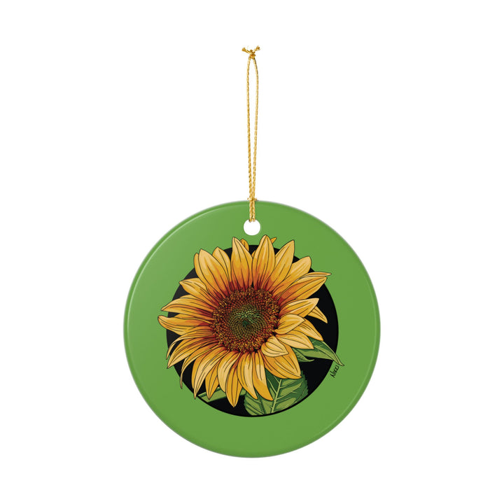 Sunflower Ceramic Ornament (Double-Sided)