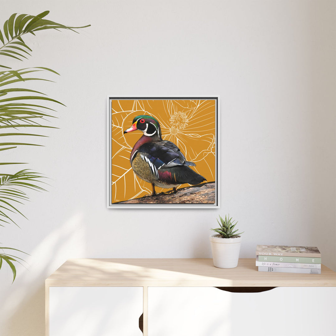 Wood Duck: Mississippi State Bird — Framed Canvas Print Wall Art
