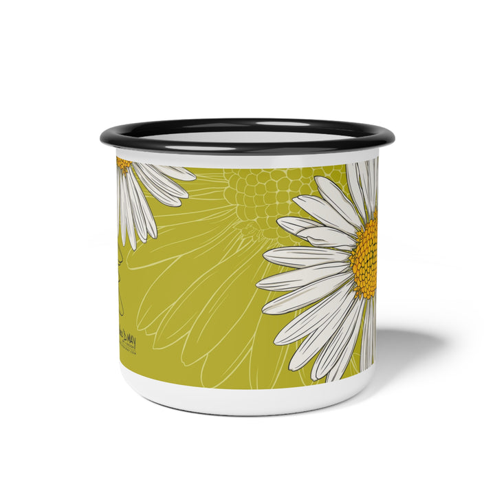 Daisy Enamel Camp Cup — April Birth Month Flower
