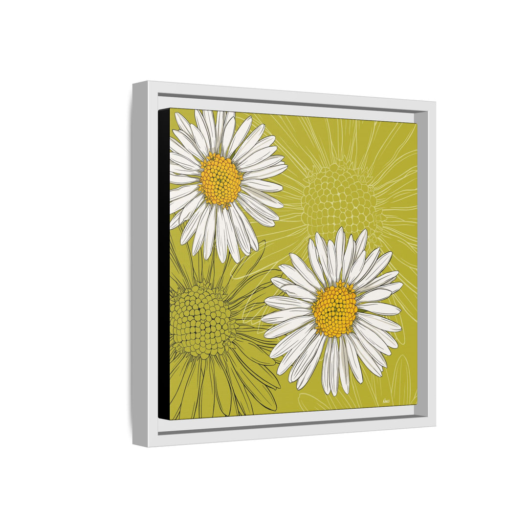 Daisy: April Birth Month Flower — Framed Canvas Print Wall Art
